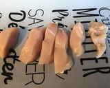 Une image de l'étape 1 de Roulés de poulet au bacon,emmental,moutarde douce et champignons.