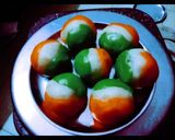 A picture of step 4 of Delicious tasty tricolour ladoo.