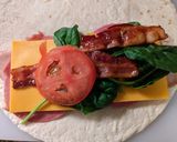 A picture of step 2 of Turkey Club Wrap.