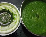 A picture of step 2 of Hara dhania chutney in summer style.