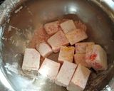 A picture of step 1 of Pan fried Tangy Tofu.