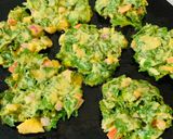 A picture of step 2 of Karela patta tikki (bitter gourd leaves).