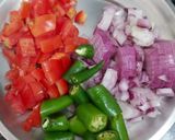 A picture of step 2 of Fried Kholar Beans with Napa (Kidney Beans with Basil).