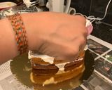 A picture of step 11 of Eggless chocolate cake with Fondant.