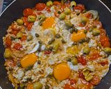 Édesköményes-szardíniás shakshuka főtt rizzsel recept fázis 5 fotója