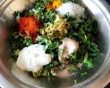 A picture of step 1 of Radish Leaves Steamed Dumplings - Mooli Ke Patto ke Muthiya - My Mother's Recipe On Women's Day.
