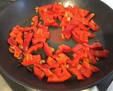 Une image de l'étape 6 de Bœuf sauté au poivron rouge, trevisana et épices italiennes.