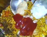 A picture of step 5 of Tricolour chatpati papad chat and salad art 🇮🇳.