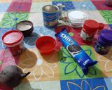 A picture of step 1 of Milky Rose Oreo Muffins.