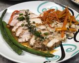 A picture of step 7 of Macon Chicken w/ Peach Mint Purée.