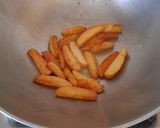 A picture of step 2 of Suji Halwa with Finger Chips.