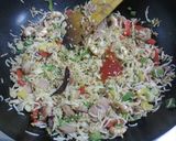 A picture of step 5 of Chilli Sambal Fried Rice with Prawns & Sausages.