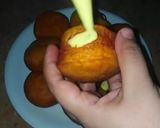 A picture of step 8 of Donuts bun with mango curd filling.