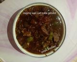 Foto langkah ke 3 dari resep Daging Sapi Cah Cabe Gendot.