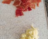 Foto del paso 6 de la receta: Coles de Bruselas al ajillo con jamón y salsa de queso