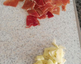Foto del paso 6 de la receta: Coles de Bruselas al ajillo con jamón y salsa de queso