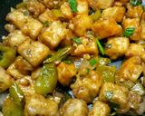 A picture of step 12 of Paneer chilli.