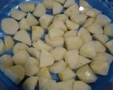 A picture of step 1 of Mashed potatoes #4weekschallenge.