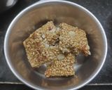 A picture of step 6 of Peanut Sesame Chikki Bar.