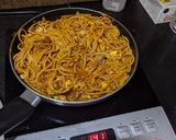 A picture of step 7 of Sausage Sphaghetti.