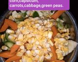A picture of step 2 of One pot meal, mixed vegetable rice.