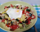 Foto del paso 3 de la receta: Arroz con verduras, pollo y huevo frito a la plancha