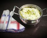 A picture of step 6 of Palak paneer pulao.