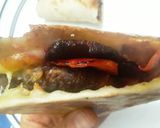 Foto del paso 13 de la receta: 🌮🌯Rapidita o Wrap con hamburguesa de Atún, remolachas y zanahorias salteadas tocineta y queso!!!