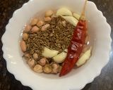 A picture of step 1 of Muli ka saag (Radish Leaves) with Peanut.
