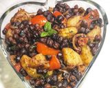 A picture of step 8 of Kala Chana Aloo Chaat.