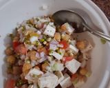 A picture of step 1 of Sprouts Chana salad.