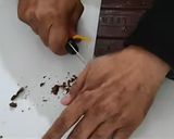 A picture of step 1 of Caramel Chocolate in Egg.