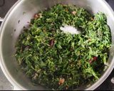 A picture of step 3 of Thotakura leaves subji.