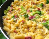 A picture of step 4 of Macaroni with Carbonara Sauce.