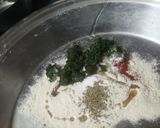 A picture of step 2 of Indori palak puri with raita.
