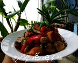 Hình bước làm 3 của món Mì căn kho nấm rơm chay