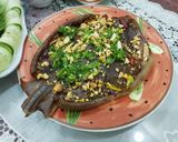 Hình bước làm 1 của món Cá đuối nướng cuốn bánh tráng rau sống