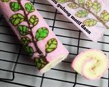 Cara Membuat Bolu gulung motif daun 6