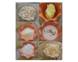 A picture of step 1 of Chhena poda Orissa dish.