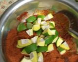 A picture of step 3 of Mango pickle/Avakaya.