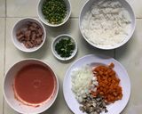 Hình bước làm 1 của món Omurice