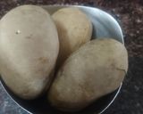 शक्करकंद आलू की चाट विथ खीरा की डिप रेसिपी चरण 1 फोटो