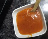 A picture of step 9 of Chole ragda with potato pattice.