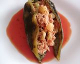 A picture of step 3 of Poblano Peppers Stuffed with Tuna.