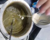 A picture of step 3 of Sarson ka saag Makki di roti.