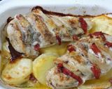Foto del paso 2 de la receta Pechugas de pollo rellenas de queso Gorgonzola y pimiento asado