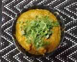 A picture of step 5 of Lauki sabji (coconut gravy).