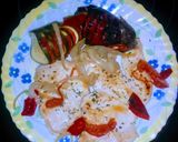 Foto del paso 5 de la receta: Libritos de berenjenas y calabacines rellenos con acompañamiento de pechugas al horno