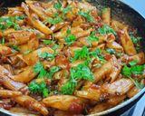 A picture of step 5 of Red sauce pasta.
