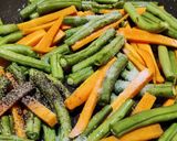 A picture of step 1 of Schewan beans and carrot stir fry.
